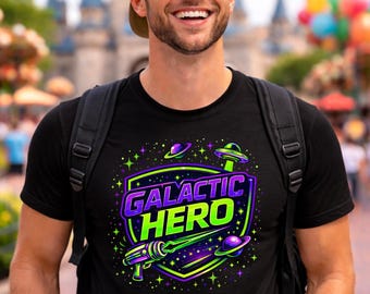Camiseta de héroe galáctico en el parque temático espacial, camiseta de guardabosques espacial