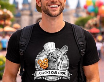 Camiseta de parque temático "Cualquiera puede cocinar", divertida camiseta de parque temático, World Showcase