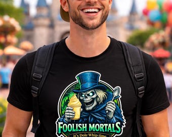 Camisa con sombrero fantasma Dole Whip, camisa de la mansión embrujada, estilo genial para papá en el parque temático