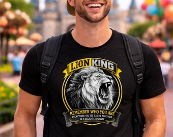 Camiseta del Rey León Rugiente, inspirada en un parque temático, recuerda quién eres
