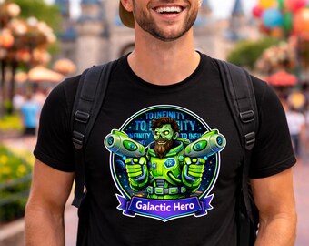 Camiseta de parque temático de héroe galáctico, camiseta de guardabosques espacial, camiseta divertida de parque temático