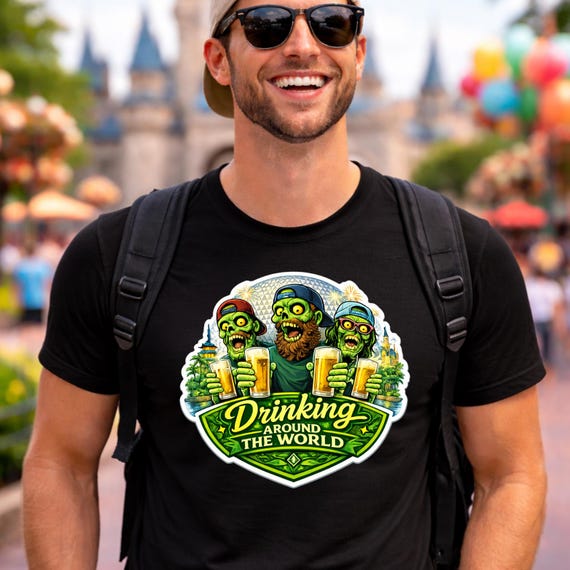 Drinking Around the World Theme Park Shirt, Group Drinking Funny Theme Park Shirt, World Showcase