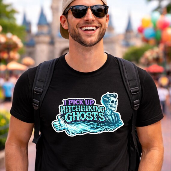 Hitchhiking Ghost Shirt, Haunted Mansion Inspired Shirt, Cool Dad Theme Park Swag