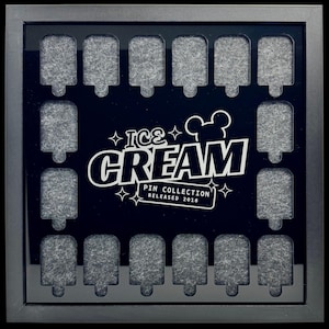Pin Board Shadowbox Display Case to organize your pin collection- Ice Cream