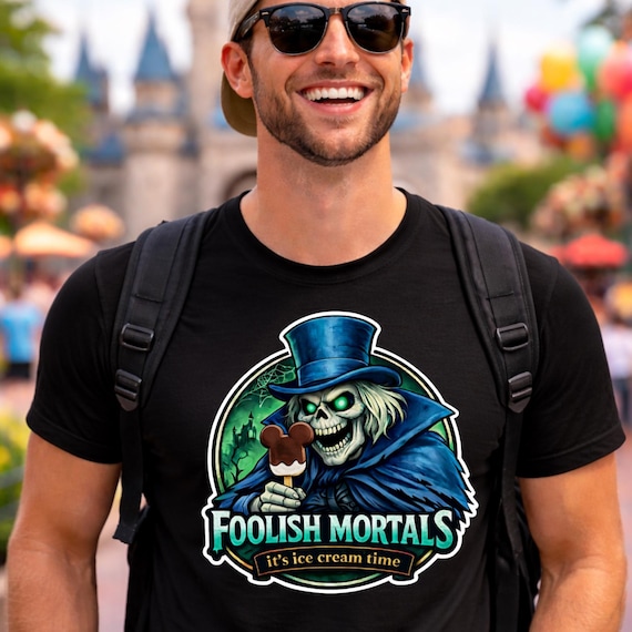 Hat Box Ghost Ice Cream Shirt, Haunted Mansion Shirt, Cool Dad Theme Park Swag