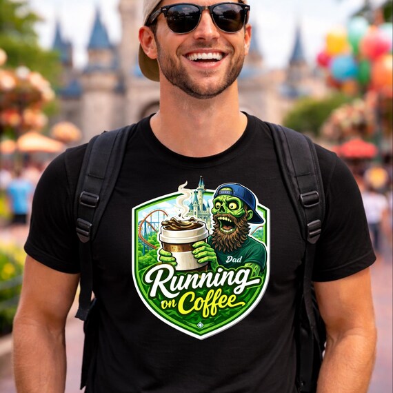 Running on Theme Park Coffee Shirt, Funny Theme Park Shirt