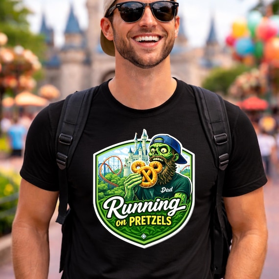 Running on Theme Park Pretzels Shirt, Funny Theme Park Shirt