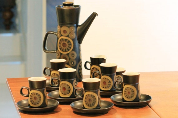 13 pieces. Denby Arabesque/Samarkand coffee set 13 pieces. Denby Arabesque/Samarkand coffee set