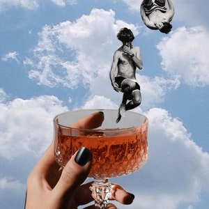 Wall Art Print, Trendy, Fun, Champagne Swimming Wall Print, Retro Photo, Champagne Print,  Preppy *Digital Download*