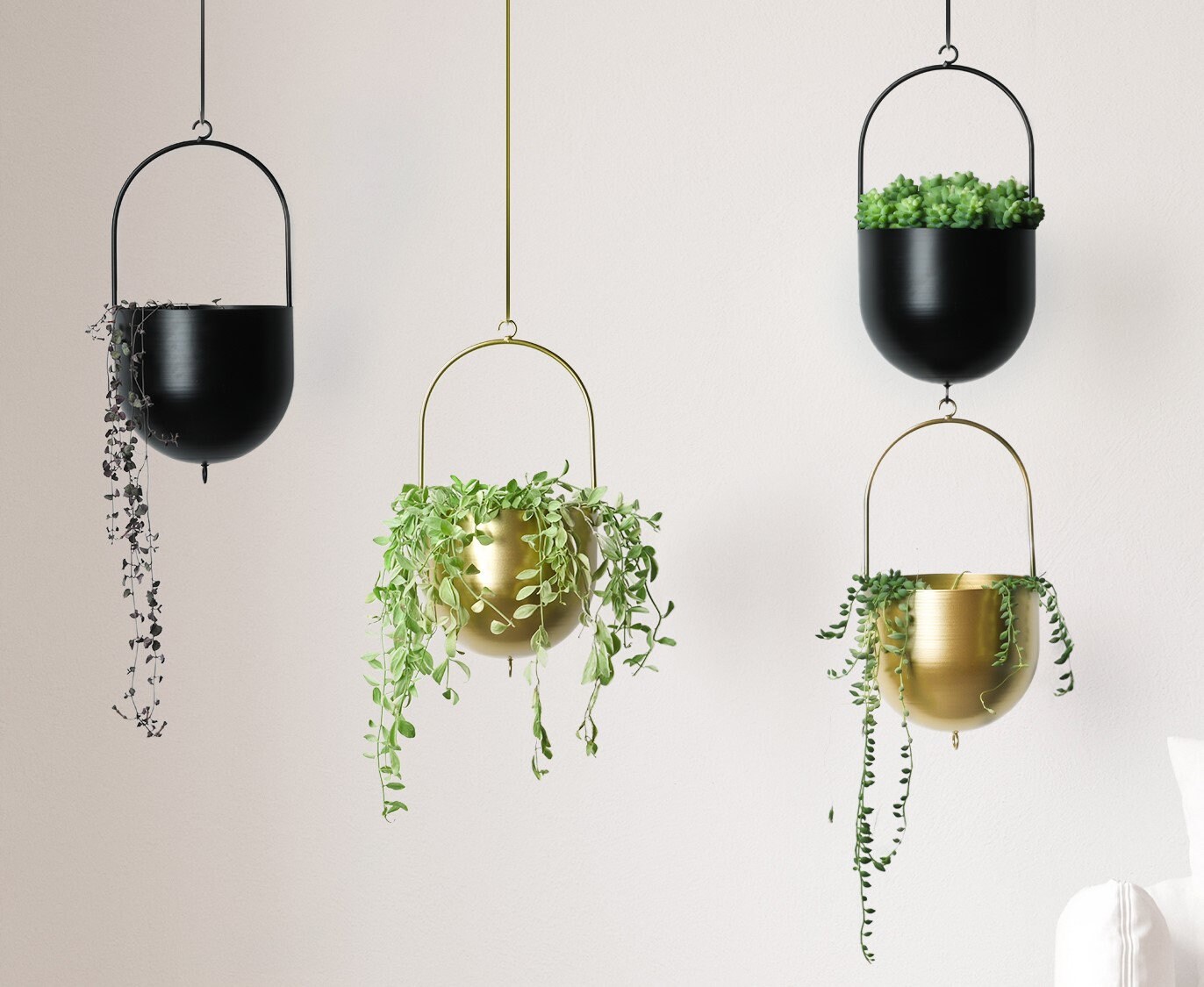 Nordic Iron Hanging Plant Pot Metal Minimalist Trailing Etsy