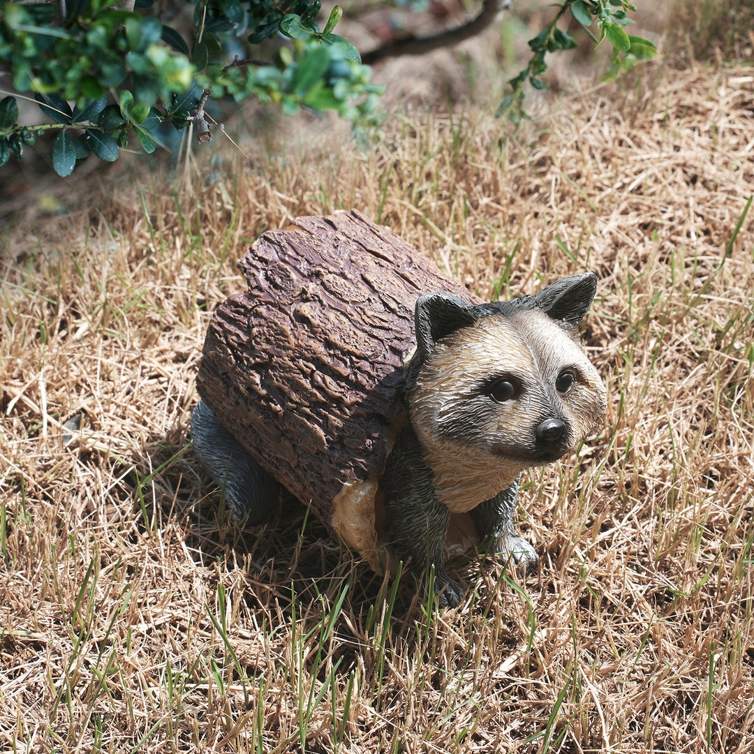 Cute Raccoon Statues Garden Decor Raccoon Figurine Outdoor Etsy