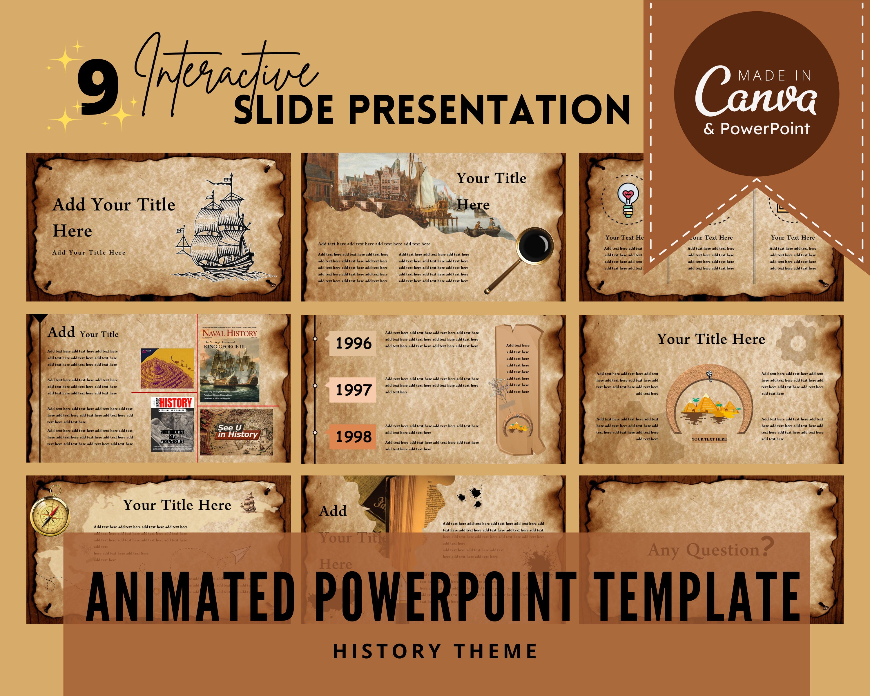 themes for powerpoint presentation history