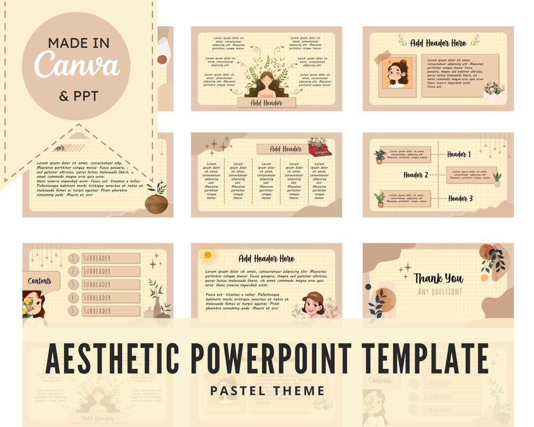 Aesthetic Powerpoint Template Clean Style Minimal Style - Etsy