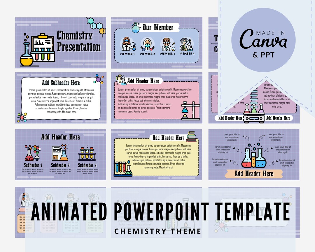 Animated Chemistry Theme Powerpoint Template - Etsy