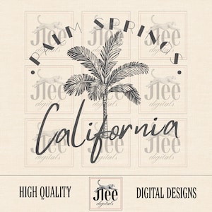 Palm Springs California PNG: Retro Summer Design (Digital Download)