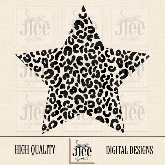 Leopard Star PNG- Edgy Design, Trendy png (Digital Download)