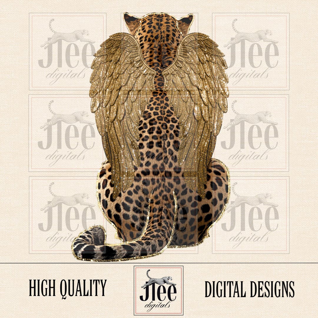 Winged Leopard Vector Angel Wing Leopard PNG- Edgy Design (digital Download) - Etsy
