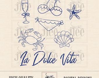 La Dolce Vita PNG: Design de Praia de Verão (Download Digital)