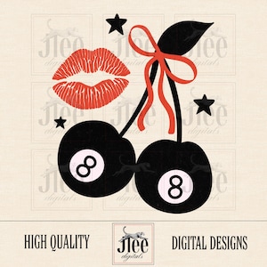 Cherry Eight Ball png,Digitales Design,T-Shirt png,Trendy Designs,ästhetisches png,Digitaler Download,Retro png,edgy png,Kirsche png,Edgy png