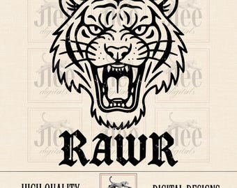 Tigre PNG: Gráfico grunge retro - Descarga digital