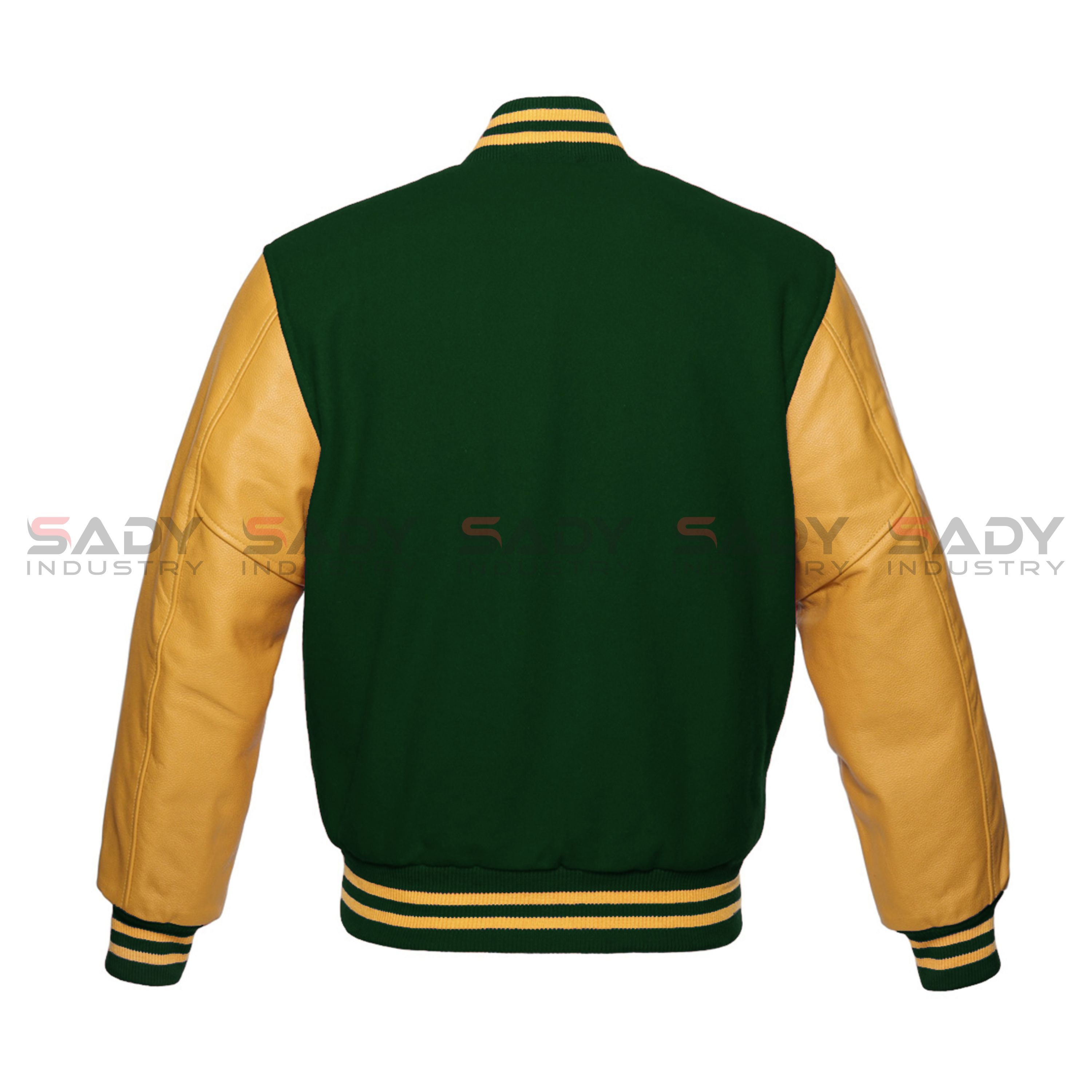 Varsity Letterman Baseball in Green Wool and Golden Leather - Etsy