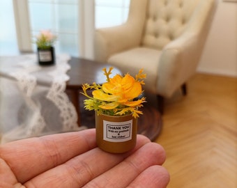 Miniature Potted Plant, Resin Garden Decor, 1/6 1/12 Scale Accessories