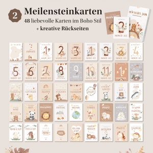 EULENTALER® Erinnerungsbox Mein erstes Lebensjahr I Von Pädagogen gestaltet I 3er Set : Babytagebuch, Meilensteinkarten Baby & Abdruckset Bild 4