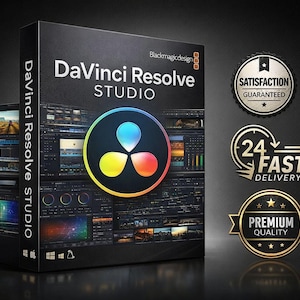 DaVinci Resolve Studio v20 Full Version Lifetime License Key Instant Download Video Editing Color Grading Software for Mac Windows