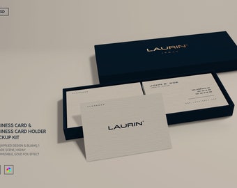 Kit de maquetas de tarjetas de visita con lámina dorada (2 PSD)