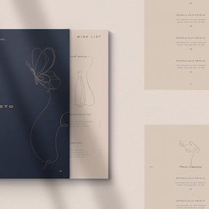 Plantilla de menú de restaurante elegante - Menú de comida en formato múltiple (eps, ai, pdf y psd)