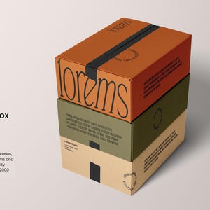 Realistic Carton Box Mockup Kit VOL. 1 - 6 PSD & 3 Pre-Made Scenes