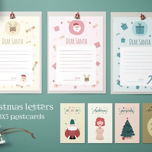 Kit de cartas y postales navideñas - Elementos vectoriales