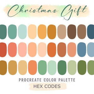 Christmas Gift Procreate Color Palette, HEX Codes, Procreate Swatches, iPad Illustration, Procreate Art