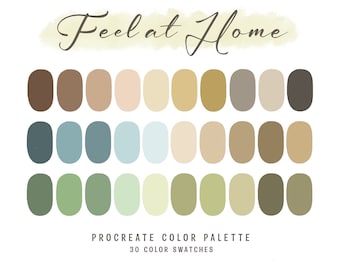 Feel At Home, Procreate Color Palette, Procreate Swatches, Color Swatches, Earth Tones