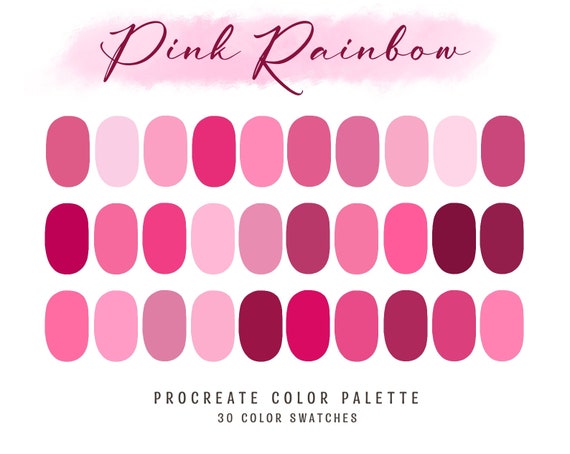 Procreate Color Palette Pink Tones Procreate Swatches/color