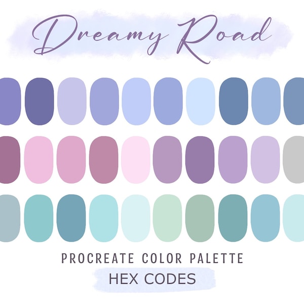 Dreamy Procreate Color Palette, HEX Codes, Pastel Procreate Swatches, iPad Illustration, Procreate Art