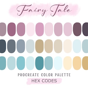 Fairy Tale Procreate Color Palette, HEX Codes, Procreate Swatches, iPad Illustration, Procreate Art
