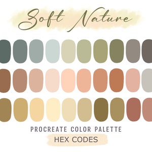 Procreate Color Palette/HEX Codes/Procreate Swatches/Pastel Palette/iPad Pro/Lettering