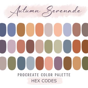 Autumn Serenade Procreate Color Palette, HEX Codes, Procreate Swatches, Color Swatches, Neutral Palette, Procreate Art, Digital Download