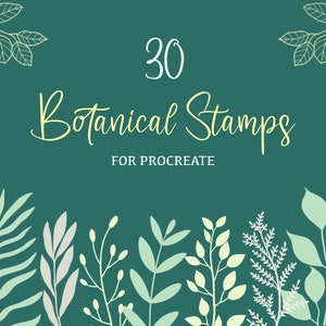 Procreate Botanical Stamps, Procreate Stamp Brushes, Digital Stamps, Botanical leaves and branches, Commercial Use Included