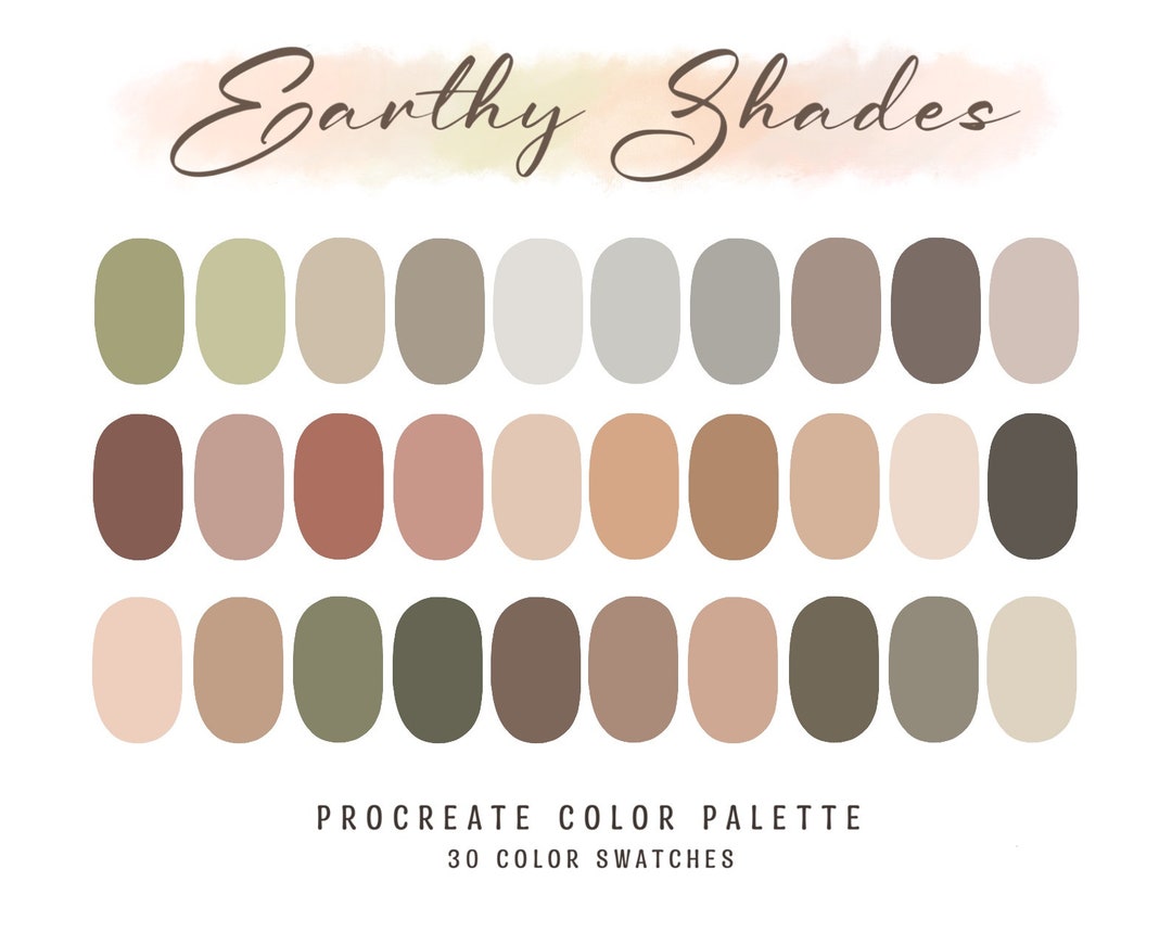Earthy Shades Procreate Color Palette Procreate Swatches - Etsy