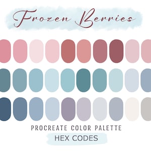 Procreate Color Palette Pastel Tones Procreate Swatches, HEX Codes, Color Swatches, iPad Illustration, Lettering, Procreate Art