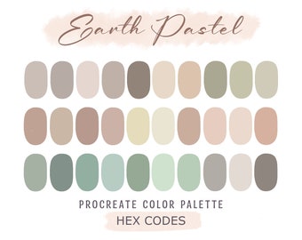 Procreate Color Palette Neutral Tones/HEX Codes/Procreate Swatches/Earth Tones Color Swatches/iPad Illustration/Lettering