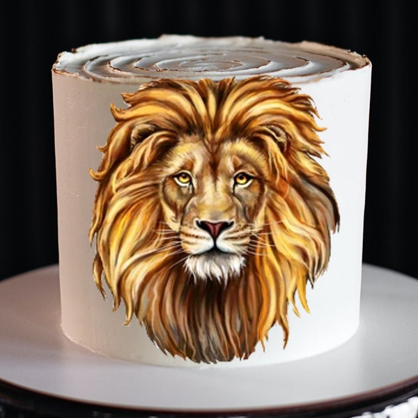 Lion Head Edible Image Topper Pre-Cut ~ Any Image~ For Cake, Cupcakes, Cookies, Strawberries, Oreos, Etc.