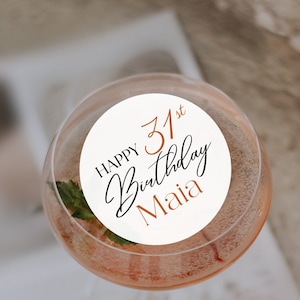 Birthday Edible Drink Toppers - PRE-CUT - Wafer Paper - Happy Birthday - Personalized ~ Custom Birthday Cocktail Toppers ~ Milestone