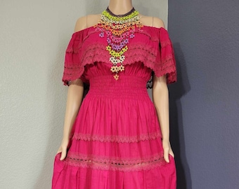 S-XL Off shoulders  Dress ~ Chiapas Dress ~ Huipil ~ Mexican Dress ~ Enthic ~ Boho Dress ~ Hippie Dress  ~ Vintage Style~Womens