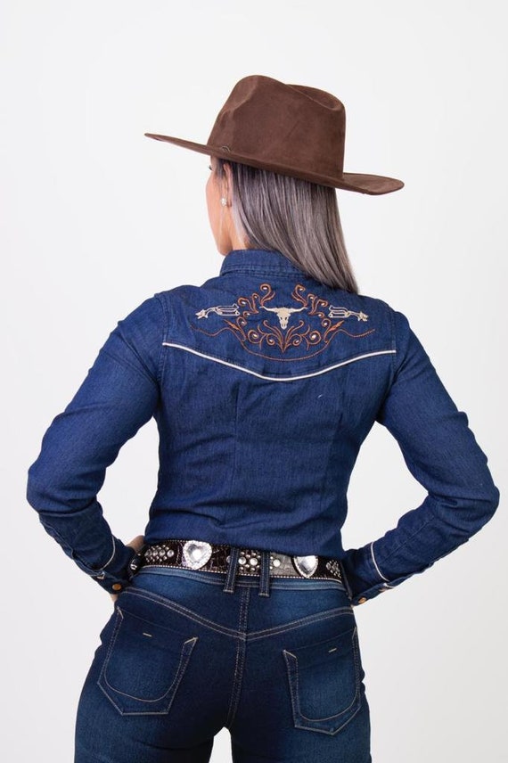 Camisas Vaqueras, Camisa Vaquera Bordada, Blusa Vaquera, Blusa