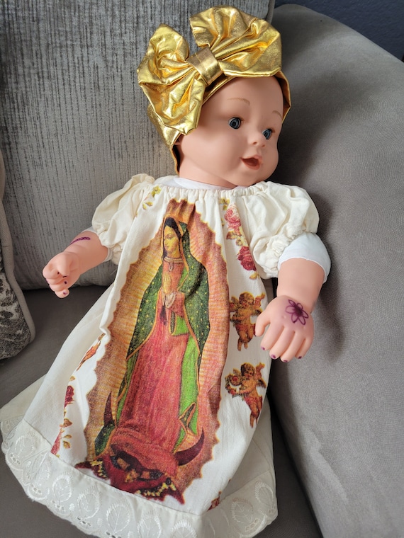 Conjunto de Vestido y Diadema para Ninas de Nuestra Senora de Guadalupe Vestido Virgen de Guadalupe Etsy Espana