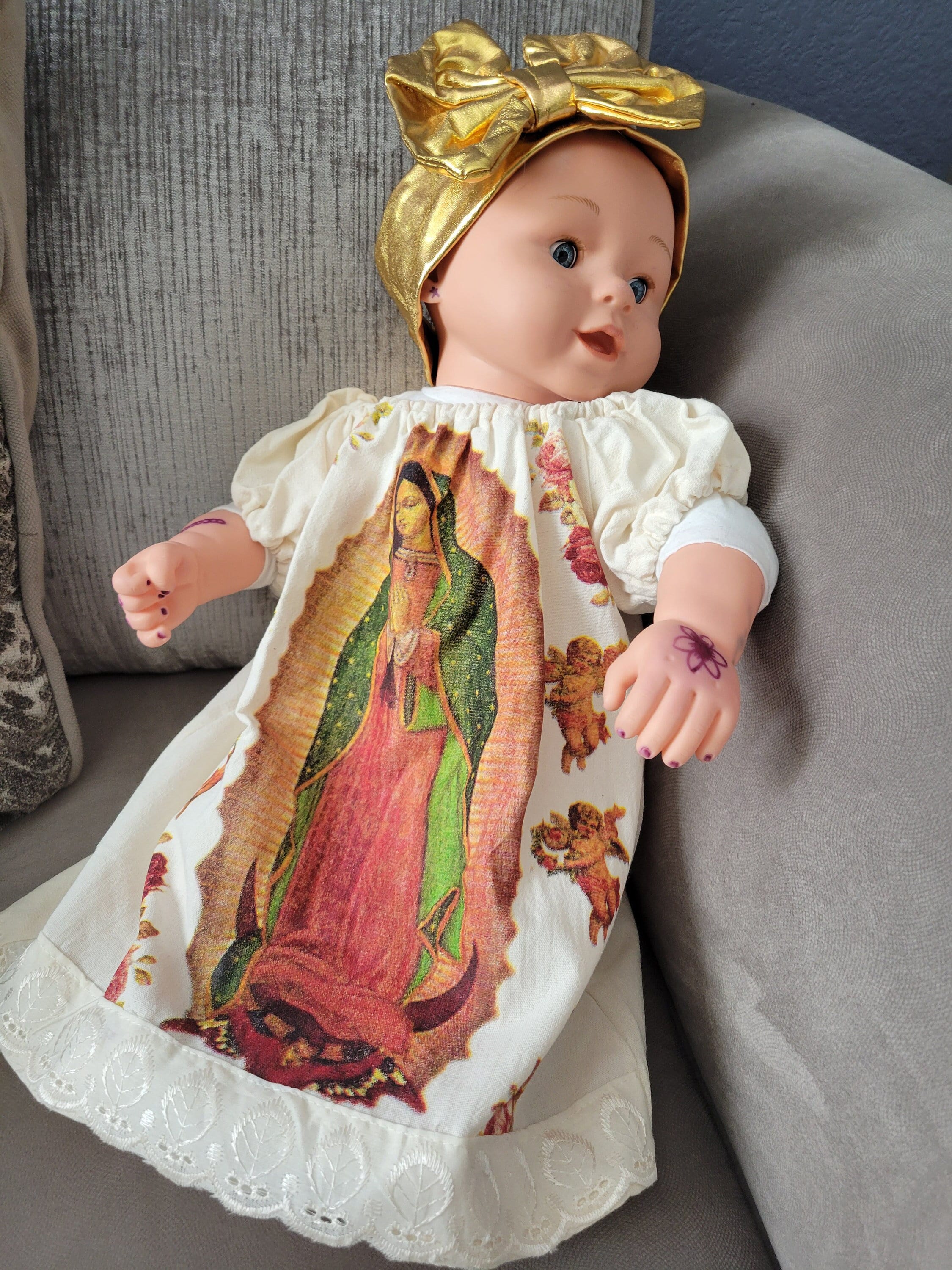 Our Lady of Guadalupe Girls Dress and Headband Set Virgen de Guadalupe Vestido