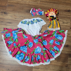 Vestido mexicano para meninas, vestido mexicano, vestido de aniversário de festa mexicana, vestido bordado à mão para meninas, vestido Frida Kahlo para meninas, vestido